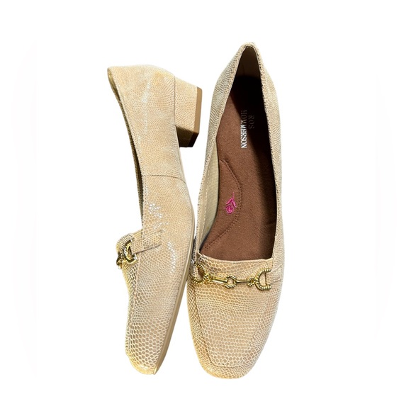 ROS HOMMERSON Nude leather Lizard Print casual dress slip on shoes size 8N NWOB - Picture 3 of 5